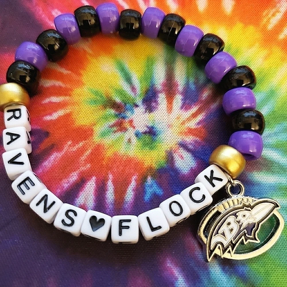 Handmade Ravens Flock Baltimore Ravens Charm Bracelet